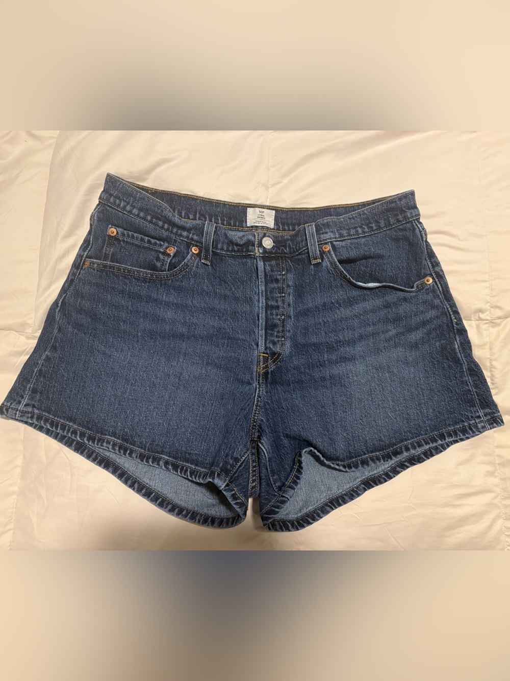 Levi's Dark Blue Denim High-Rise Women's Shorts